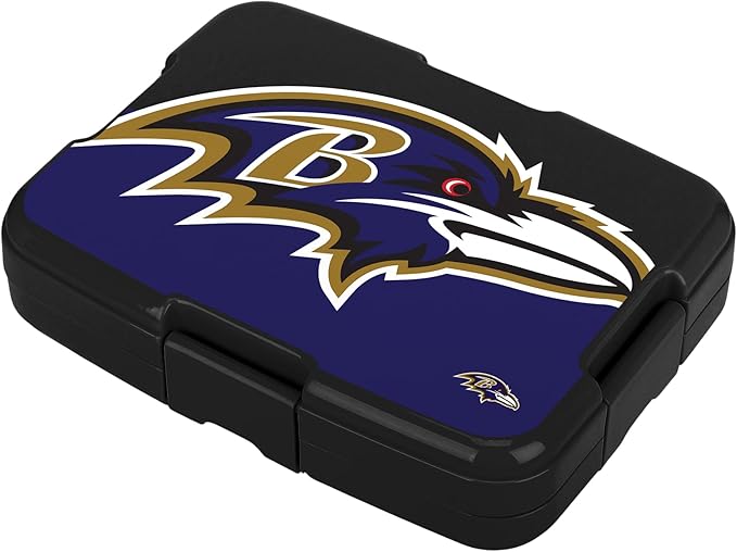 FOCO NFL Unisex-Adult Officially Licensed 2-Tone Big Logo Team Color Football Leak Proof 5 Compartment Bento Lunch Box - Baltimore Ravens