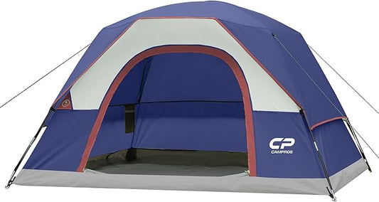 Tents for Camping 4 Person Tent Waterproof Windproof Double Layer Camping Tent, Easy Setup Dome Tent with Large Mesh Windows & Wider Door for Outdoor Camping & Hiking