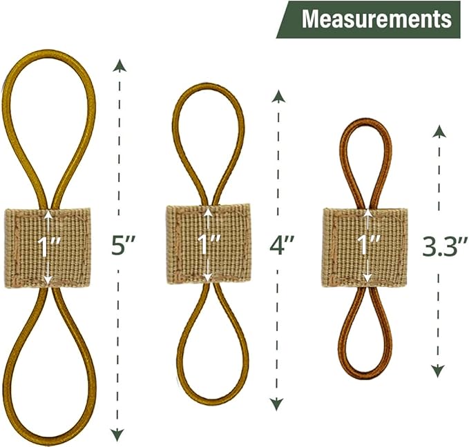 Molle Attachments, Tactical Backpack Accessories, Molle Webbing Binding Ribbon Multipurpose Tactical Bag Molle Accessories (3 Size Kit, Tan)