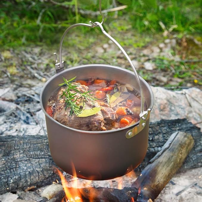 MyLifeUNIT Camping Pot Cookware, Portable Cooking Pot for Outdoor Camping Hiking, 5-Quart