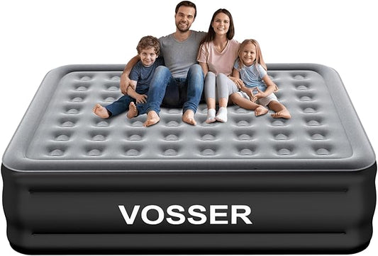 King Size Air Mattress with Built in Pump Raised,18’’King Air Mattress,Blow Up Mattress in 3 Mins,Self Inflatable Mattress for Home,Floor&Travel,Portable Air Bed for Adults,750LB Max,Black