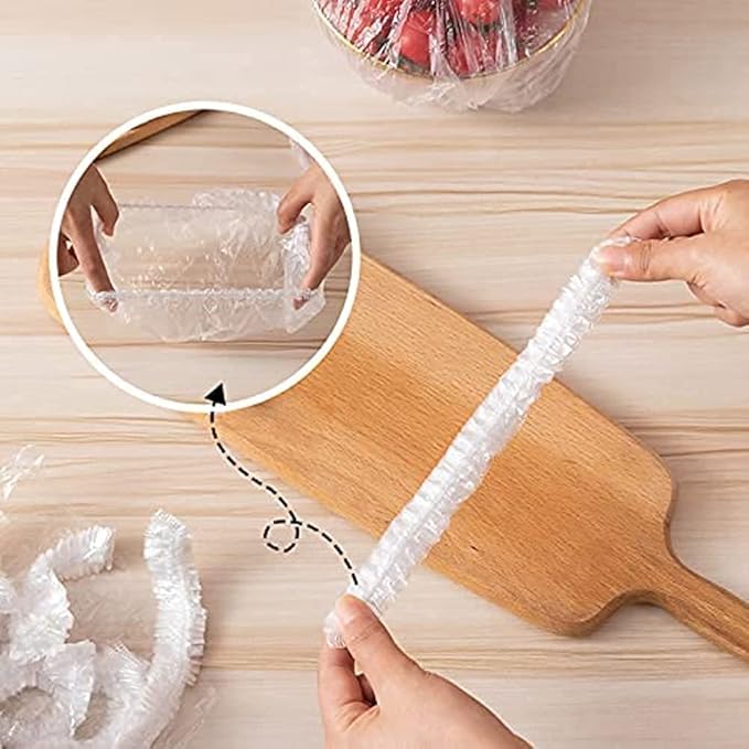 Fresh Keeping Bags, Plastic Sealing Bags Food Cover, Universal Kitchen Wrap Seal Fresh Keeping Caps Fresh Keeping Bags Covers,Plastic Stretchable Food Covers for Leftover And Meal Prep (200PCS)