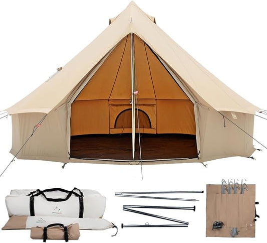 WHITEDUCK Regatta Canvas Bell Tent - w/StoveJack, Waterproof, 4 Season Luxury Camping and Glamping Yurt Tent Outdoor