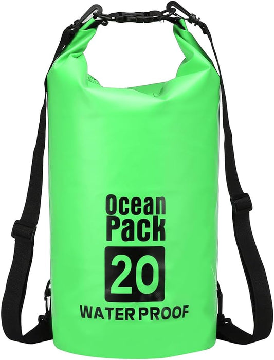 Waterproof Dry Bag, 20L Fit for Women Men Water Proof Bags Lightweight Dry Storage Floating Backpack with Whistle for Travel Backpacking Boating Kayaking Camping (Green)
