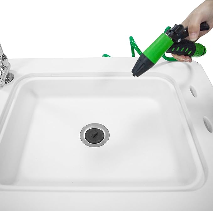 THUNDERBAY Portable Folding Fish Game Cleaning Camp Table Heavy Duty 40''Fillet Table with Double Sink and Faucet