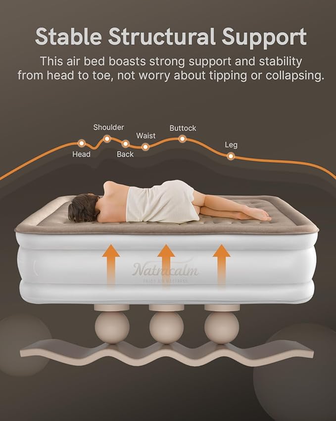 Air Mattress Queen with Built in Pump, Portable Inflatable Blow up Mattress Queen Size, Upgraded Air Bed for Home, Guest, Camping, Colchones Inflables, 650 lbs