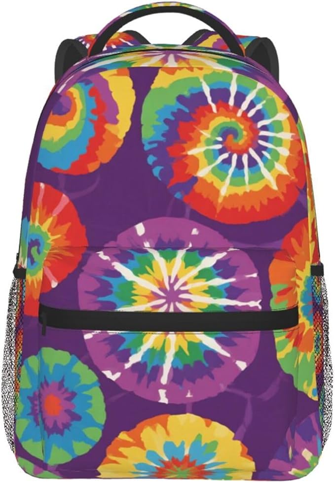 Backpack Polyester Multipurpose Anti-Theft Colorfu Tie Dye Art Shoulder Bag Big Capacity Gym Outdoor Hiking Backpack With Padded Straps