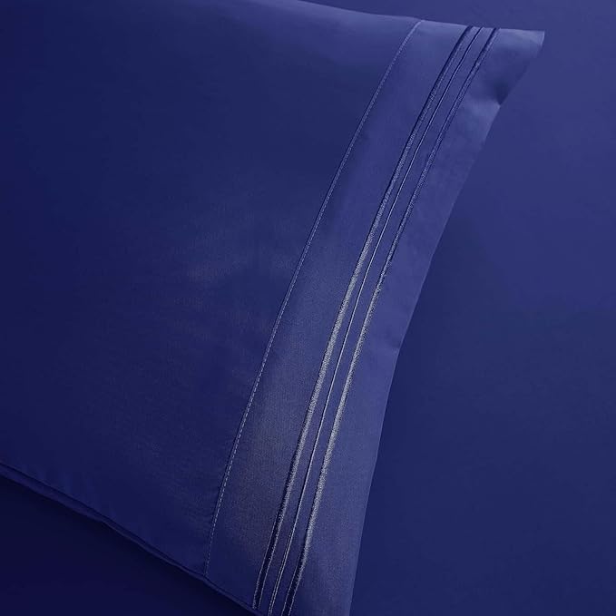 Clara Clark Twin Sheets, 5 Piece Set - Hotel Luxury Sheets for Twin Size Bed, Super Soft Bedding Set, Twin Size, Royal Blue