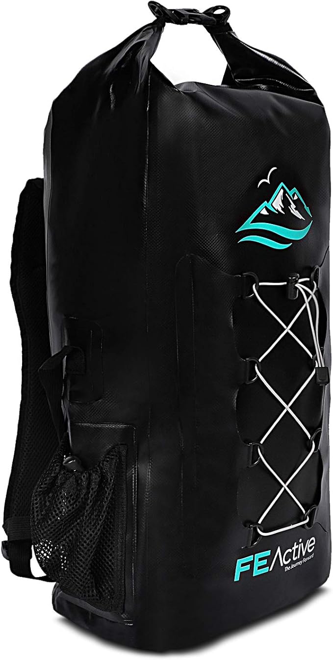 FE Active Dry Bag Waterproof Backpack - 30L Eco Friendly Bag for Men & Women for Fishing, Travel, Hiking, Beach & Survival Gear. Storage for Camera & Camping Accessories | Designed in California, USA