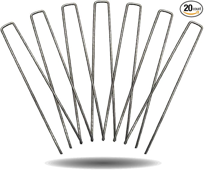 Sandbaggy 12-Inch Tent Stakes - Sharp Pegs for Pushing Through Hard Soil ~ Great for Camping, Canopies and Tarps