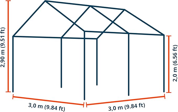 Party Tent 10x10 ft Canopy PE 350 N Tarpaulin 100% Waterproof White Garden Tent