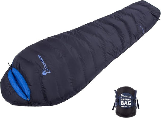 Mountaintop Ultralight Mummy Down Sleeping Bag 650 Fill Power Duck Down Suits for 32 Degree F for Camping Hiking Backpacking