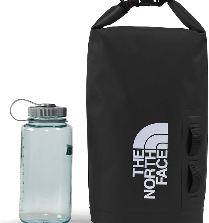The North Face Base Camp Dry Bag - Roll-Top Waterproof Stuff Sack, Ideal for Camping Gear & Kayak Accessories, TNF Black/TNF White, 8 Liters