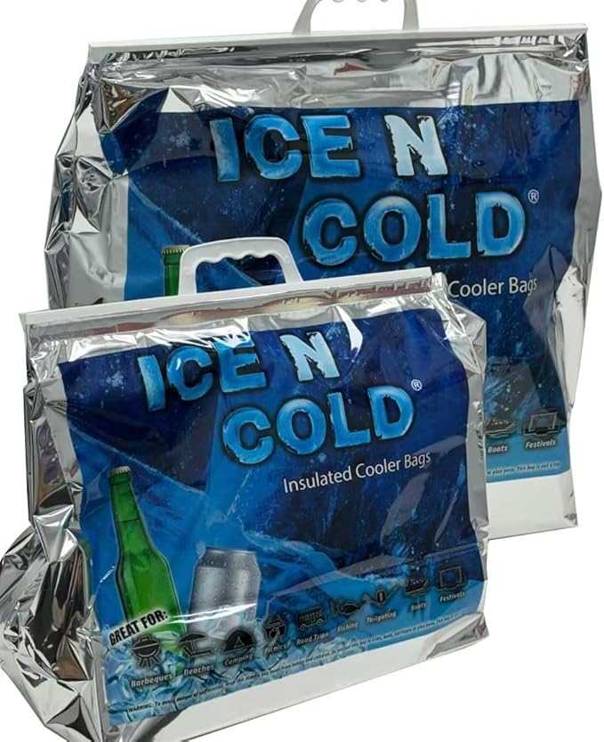 Insulated Cooler Bag - X-Large 40 lbs Capacity (Pack of 2) | Lightweight, Soft, Collapsible | Ideal for Groceries, Camping, Hiking, Beach, Travel