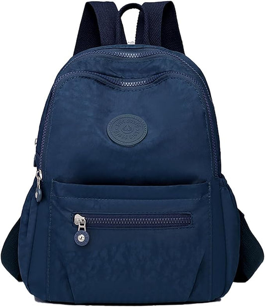 Simple Casual Solid Color Lightweight College Work Backpack Anti Theft Travel Backpack Daypack for Women (Blue)