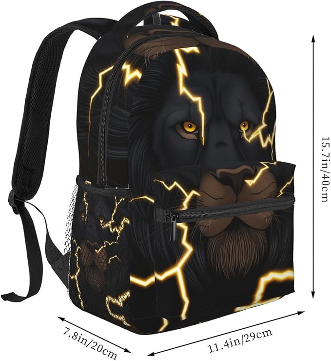 Backpack Lightweight Anti-Theft Multipurpose Golden Cool Lion Art Shoulder Bag Large Capacity Travel Hiking Backpack With Padded Straps