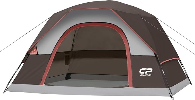 Tents for Camping 4 Person Tent Waterproof Windproof Double Layer Camping Tent, Easy Setup Dome Tent with Large Mesh Windows & Wider Door for Outdoor Camping & Hiking