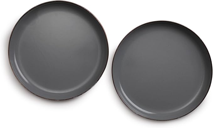 Barebones 8 Inch Salad Plate - Set of 2 Salad Plates - Enamelware Plates - Durable Kitchen or Camping Plate (Slate Gray)