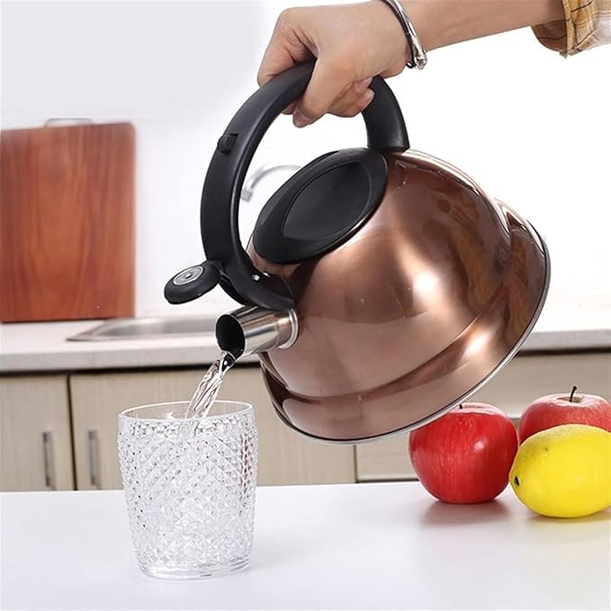 Camping Coffee Tea Pots Tea Kettle, Whistling Tea Pots with Ergonomic Heat-Resistant Handle for Stove
