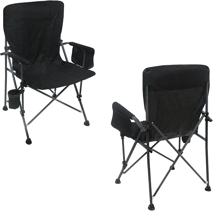 Portable Camping Chairs- Lightweight,Back with Side Pockets & Cup Holder,Large Foldable Camping Chair for Tailgating, Firepits,Fishing, Hiking, Travel, Picnic, Beach Patio, & More
