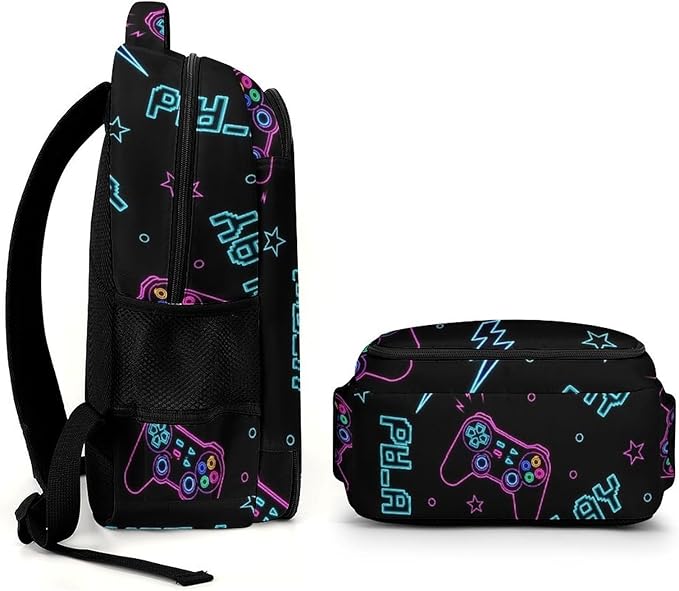 Business Laptop Backpack Games Video Game Blue, Waterproof Travel Anti Theft Computer Bag with Water Bottle Pockets Gifts for Men Women