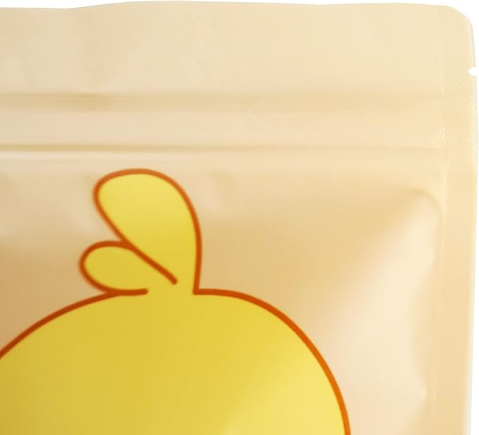 QQ Studio 100 Animal Designed Snack Bags, Plastic Bakery Bags, Cute Favor Bags for Snacks, Pastel Cookie Bags with Window, Zipper Seal Treat Storage Bags (5 Inch x 7 Inch, Peachy Duckling)
