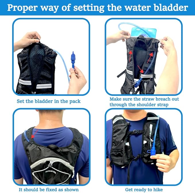 Hydration Backpack with 2L Hydration Bladder Lightweight Water Backpack Climbing Pouch for Hiking Hydration Pack for Running Cycling Hiking