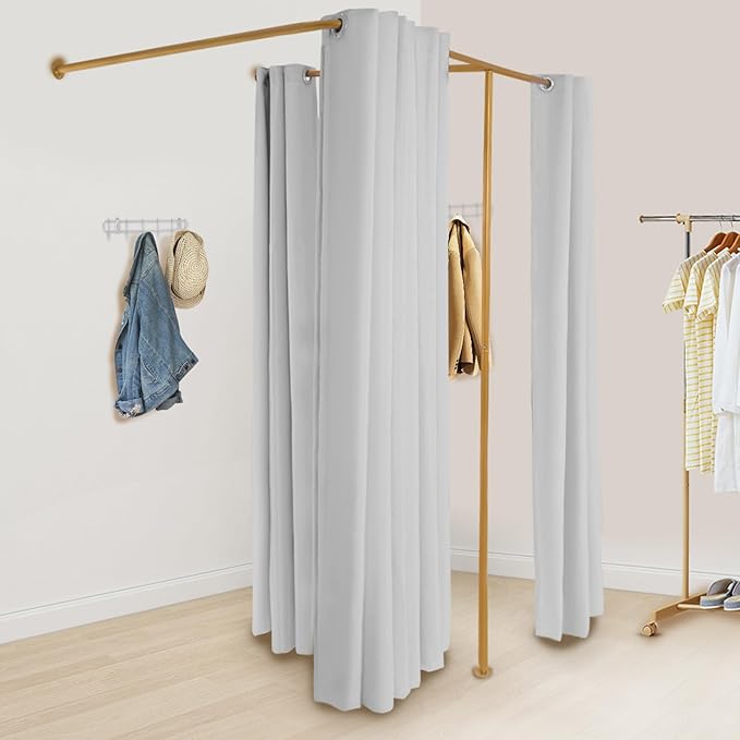F-Dressing Room Privacy Protection Changing Room Divider - F-Shaped-Grey