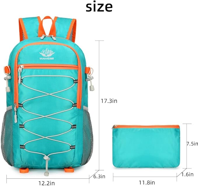 Foldable Lightweight Hiking Backpack Camping Cycling Travel Shopping Fitness Sports Backpack With Man And Women, (lake blue)