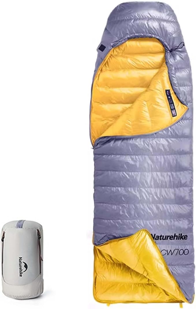 Naturehike CW700[2025 Upgrade] Ultralight Down Sleeping Bag [ -26.2°C~-1.7°C,1074g] All Season Camping Sleeping Bags for Cold Weather Adults Backpacking,Hunting and Campers with Storage Bag