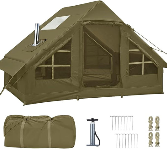 Inflatable Tents for Camping,Easy Blow Up Tent with Hand Pump,4 Seasons Waterproof Air Inflatable Camping Tent House for Family Weekend Camping