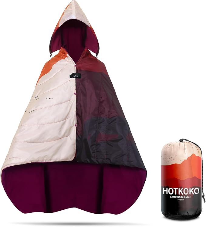 Waterproof Stadium Blanket, Soft Warm Fleece Camping Blanket Wearable Camp Blanket for Outdoor Camping, Picnic, Stadium, Sports, Beach, Car