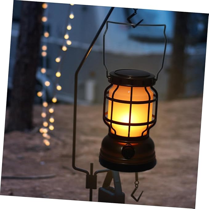 UPKOCH Solar-Powered Camping Lanterns USB Rechargeable Led Tent Lamp Multi-Function Retro Style Camping Lamp for Outdoor Hiking Emergency