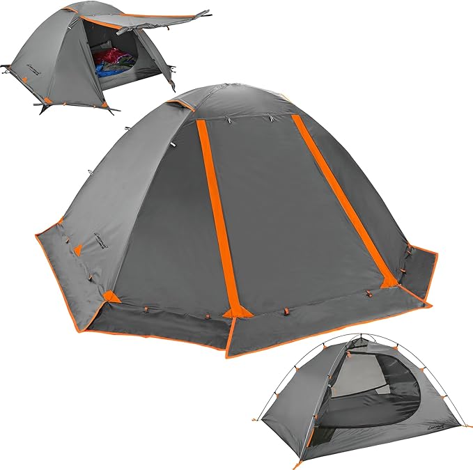 Clostnature Lightweight Backpacking Tent - 1/2 Person 4 Season Ultralight Waterproof Camping Tent, Large Size Easy Setup Tent for Winter, Cold Weather, Family, Outdoor, Hiking and Mountaineering