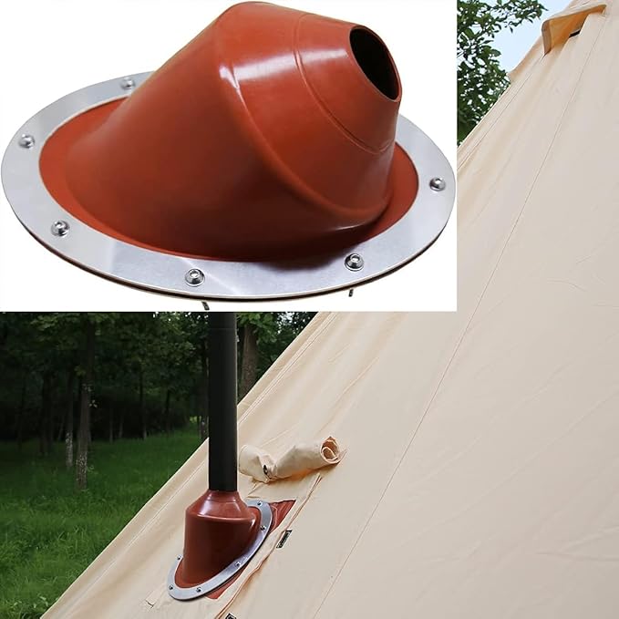 PlayDo Waterproof 4 Season Cotton Canvas Hot Tent Bell Wall Tent Yurt Tent with Stove Jack Hole for Outdoor Family Camping