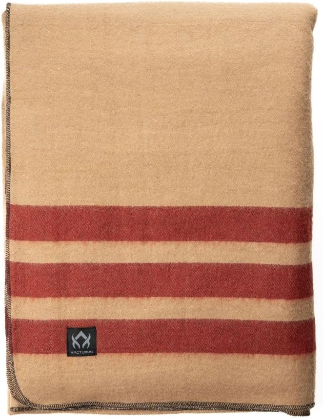 Arcturus Rainier Wool Blanket - 4.5lbs Warm, Heavy, Washable, Large | Great for Camping, Outdoors, Survival & Emergency Kits (Dry Falls)