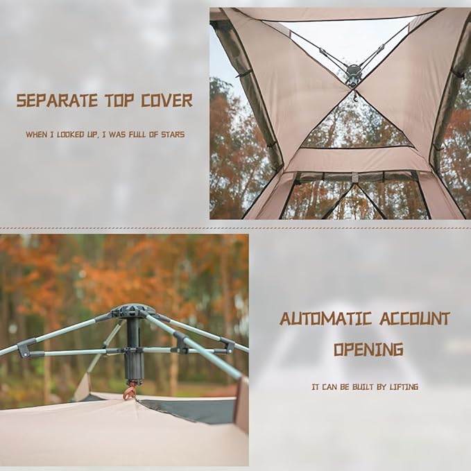Camping Tent with Instant Setup, Waterproof Tent, 1-2 Person Easy Quick Setup Dome Family Tents for Camping