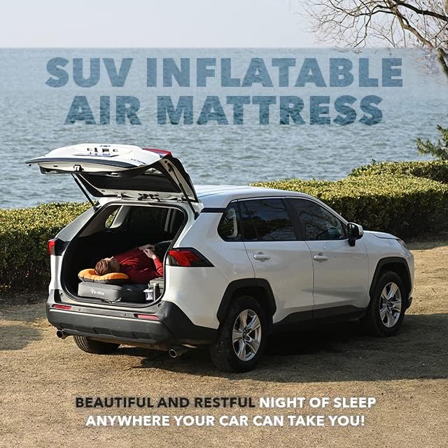 D-Hive SHORTENED LENGTH - Unbeatable Durability SUV Air Mattress for Car Camping, Durable Extra Thick 300D Oxford Fabric, Quick Easy Set-Up w/Electric Pump, Car Bed Mattress with Base Extenders 180 cm