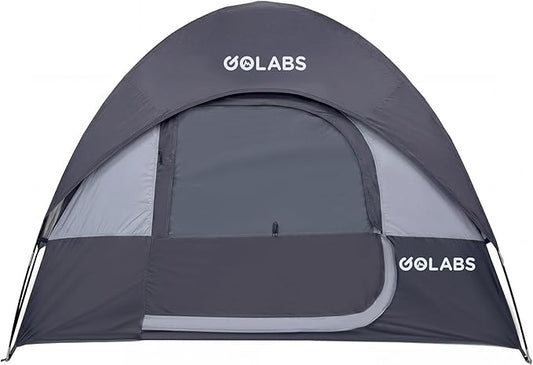 Golabs CT1 2 Person Camping Tent, Easy Set Up in 3 Mins, PU1500mm Waterproof w/Mesh Top & Door with Ventilation, Lightweight 4.4lbs Portable Family Tent with Carry Bag &Interior Storage Pockets &Hook