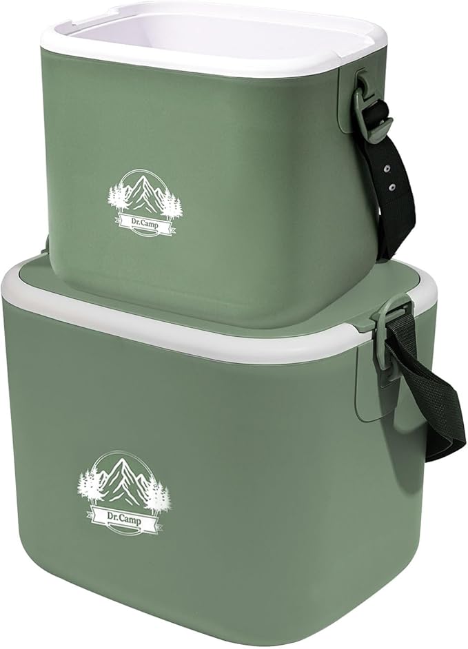 Dr Camp 15qt Insulated Cooler Box for Ice Beverage Food Storage Portable Ice Chest for Camping Picnic Tailgate Outdoor Use Chiller Caja Enfriadora Portátil para Camping