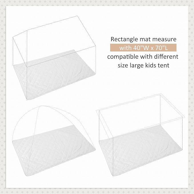 Playhouse Padded Mat for Play Tent Decorative Area Rug Soft Fluffy Mat Pad for Playhouse Nursery Room Desk 40 x 70 Inch