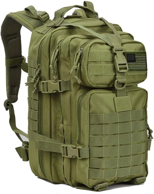 REEBOW GEAR Military Tactical Backpack for Men Large 34L Army 3 Day Assault Pack Molle Bag Backpacks (34L, Army Green)