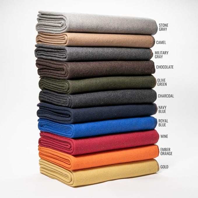 Arcturus Military Wool Blanket - Warm, Thick, Washable - Great for Outdoors, Camping, Stadium Blanket, Picnics, Travel - Car & Bushcraft Survival Kits