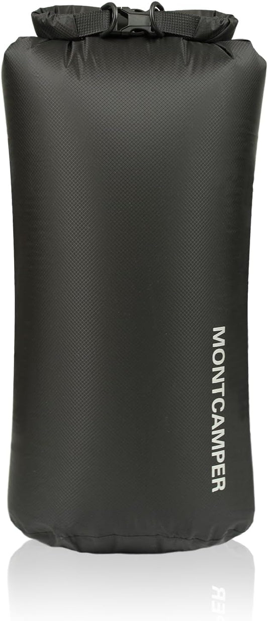 Waterproof Dry Bag 20L – 30D Nylon Roll Top Dry Sack with DWR & PU Coating, Lightweight Water-Resistant Storage for Kayaking, Camping, Hiking, Fishing & Beach (Black)