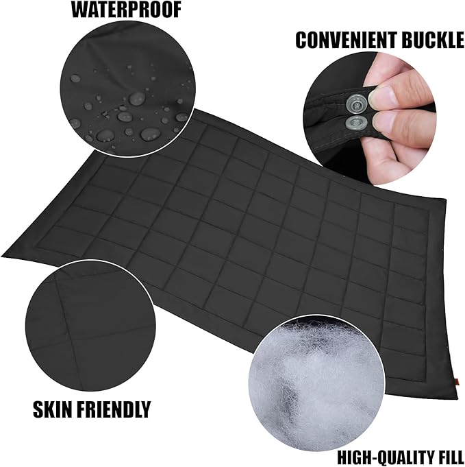 Outdoor Camping Blanket,Lightweight Waterproof Puffy Camping Blanket,Portable Camping Quilt for Travel, Picnic, Hiking,Camping (Black)