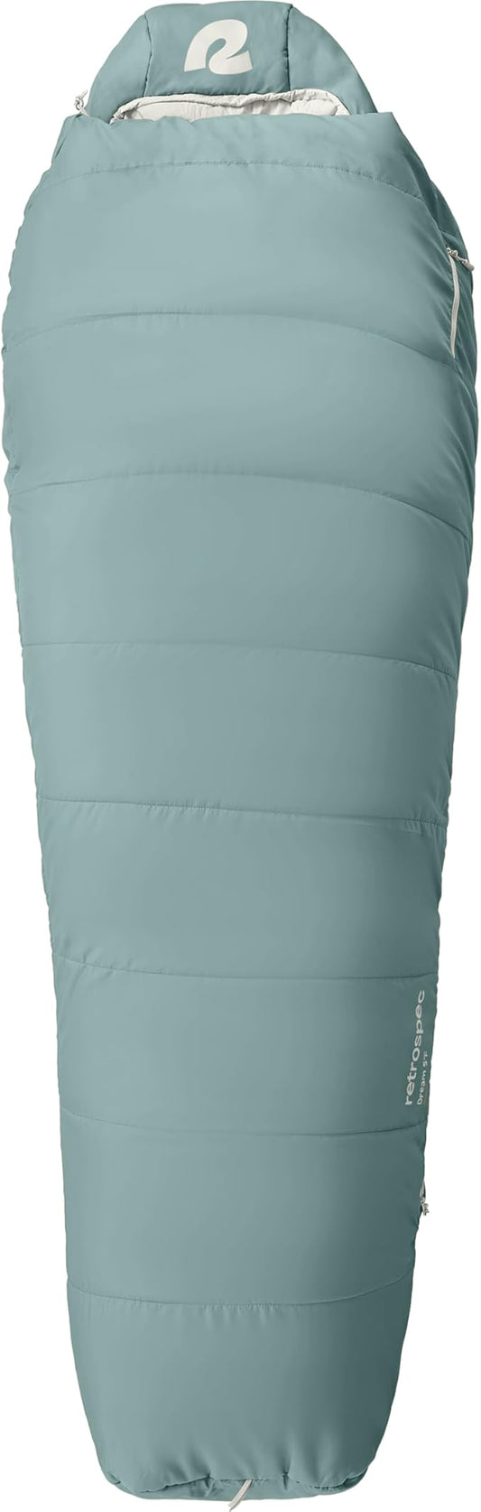 Retrospec Dream Mummy Sleeping Bag - 30°F Camping & Travel Essential Gear with Water - Resistant Shell & Synthetic Fill - Zippered Pocket & Stuff Sack
