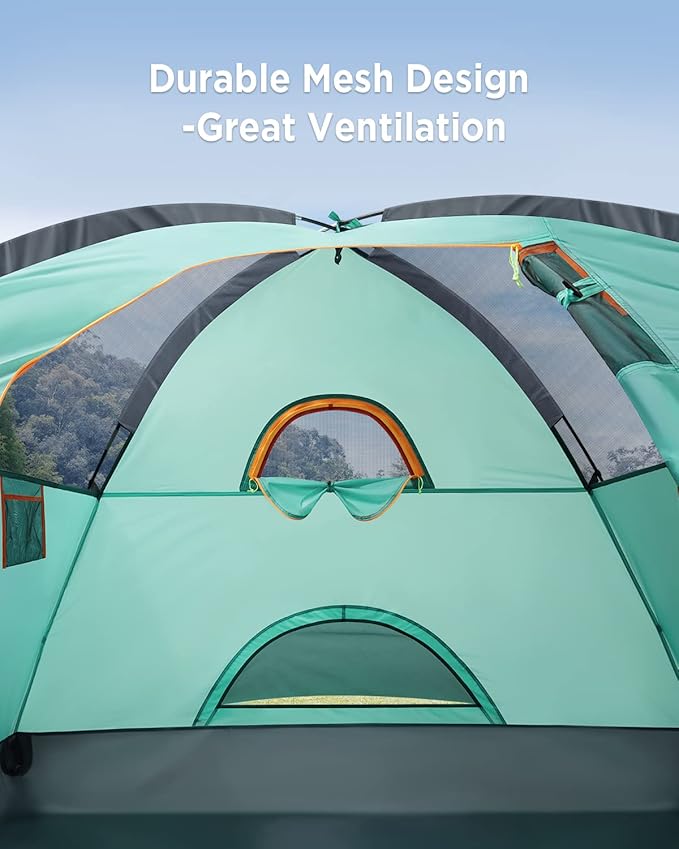 Ciays Camping Tent, Waterproof Family Tent with Removable Rainfly and Carry Bag, Lightweight Tent with Stakes for Camping, Traveling, Backpacking, Hiking, Outdoors