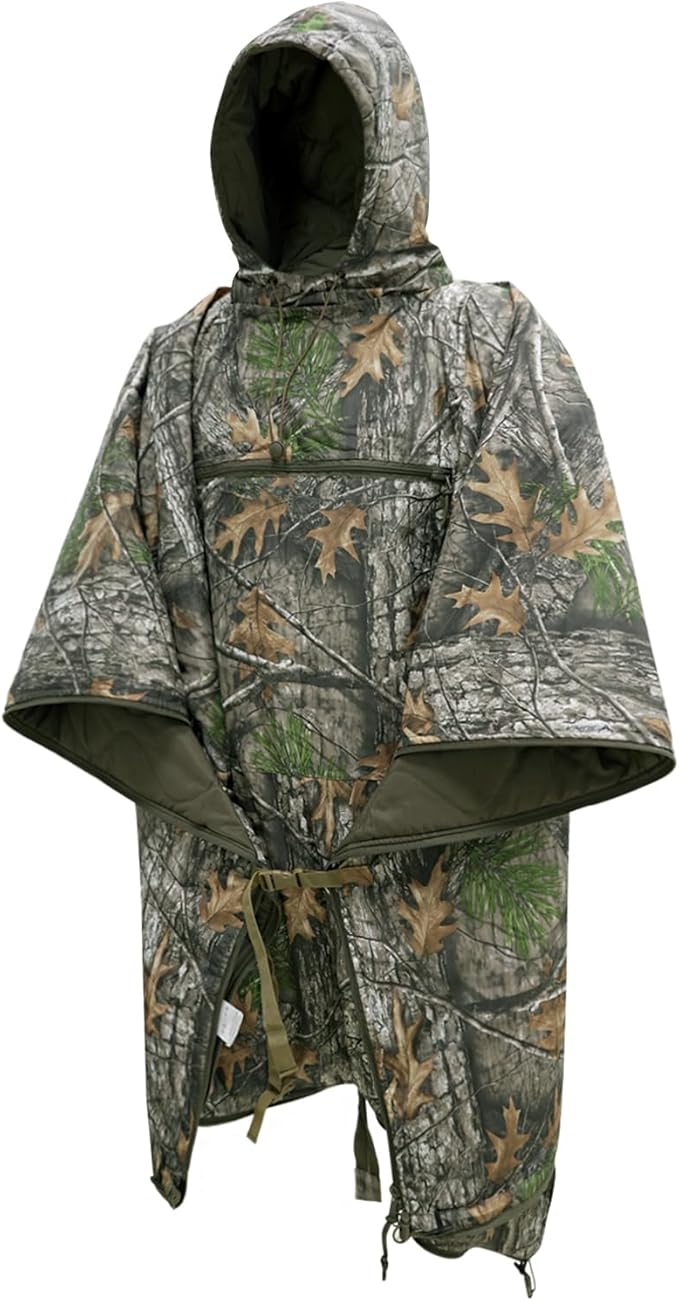 LOOGU Camo Blanket Waterproof Insulation Poncho Liner for Outdoor Camping, Hiking, Hunting, Survival, Backpacking, Picnicking