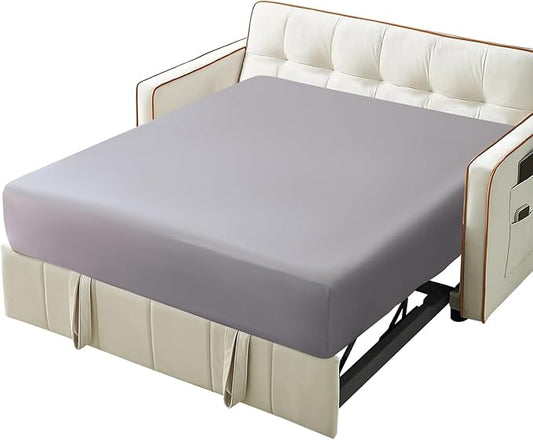 Sofa Bed Queen Sheets, Queen Sleeper Sofa Fitted Sheet Only with 8" Deep Pocket, Ultra Soft & Breathable Sofa Bed Cover 60" X 74", Gray