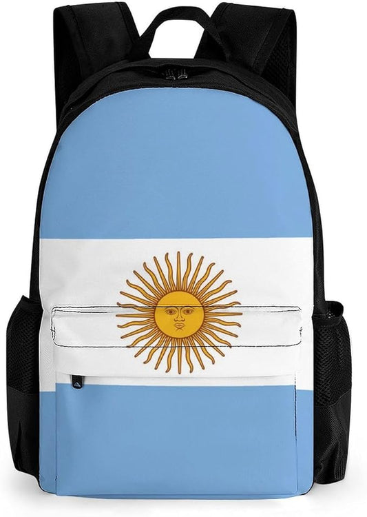 Adults Lightweight Argentina Flag Rucksacks Large Capacity Bookbag With Adjustable Shoulder Straps for Trekking Outdoors Bicycle